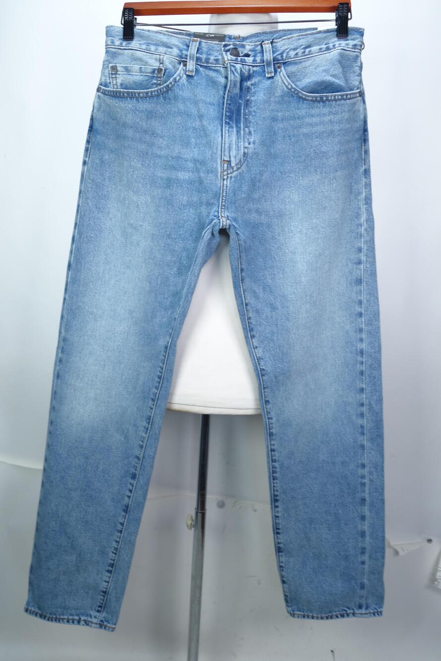 Levis 505 Regular Selvedge Jeans Mens 32x32 Light Wash Blue Straight Zip Fly